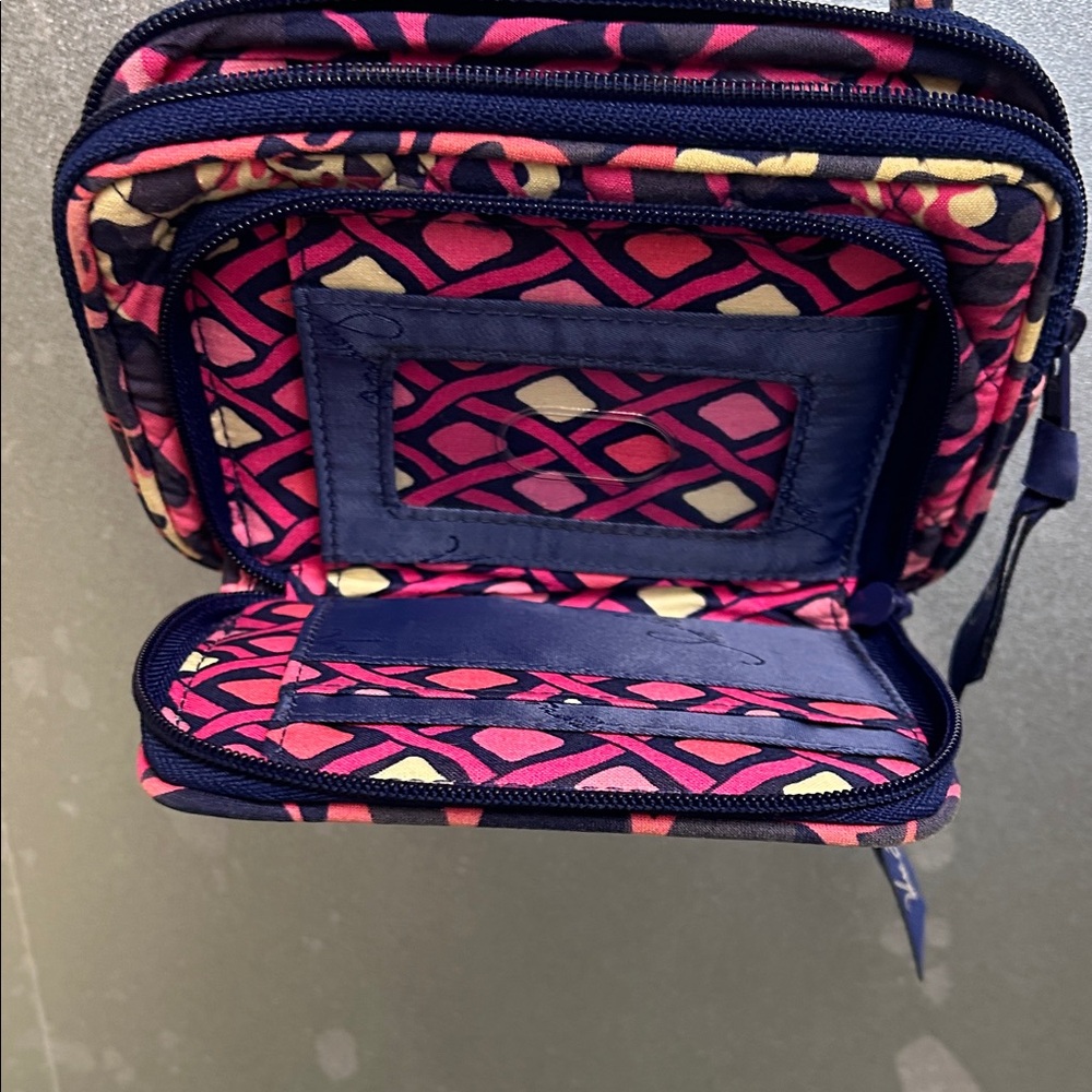 Vera Bradley Pink and Blue Patterned Crossbody Bag - Picture 4 of 6
